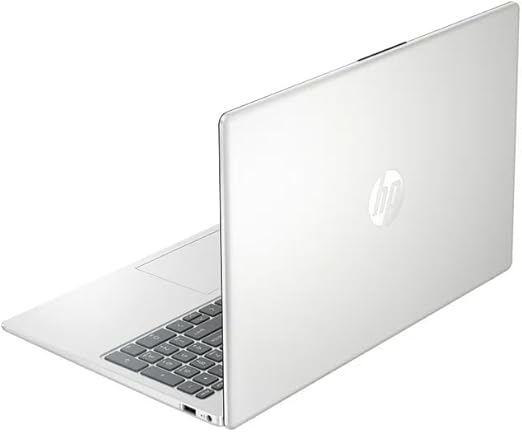 HP 15.6 inch HD Laptop, Intel Processor N200, 4GB RAM, 128GB UFS, Windows 11 Home in S Mode, One Year Microsoft Office 365, Natural Silver, 15-fd0084wm