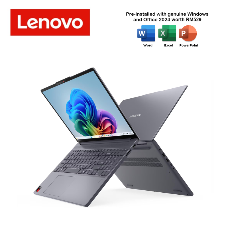 Lenovo IdeaPad Slim 3 15Q8X10 83N3002SMJ 15.3" WUXGA Laptop Luna Grey ( X1-26-100, 16GB, 512GB SSD, Qualcomm, W11, HS+M365 )