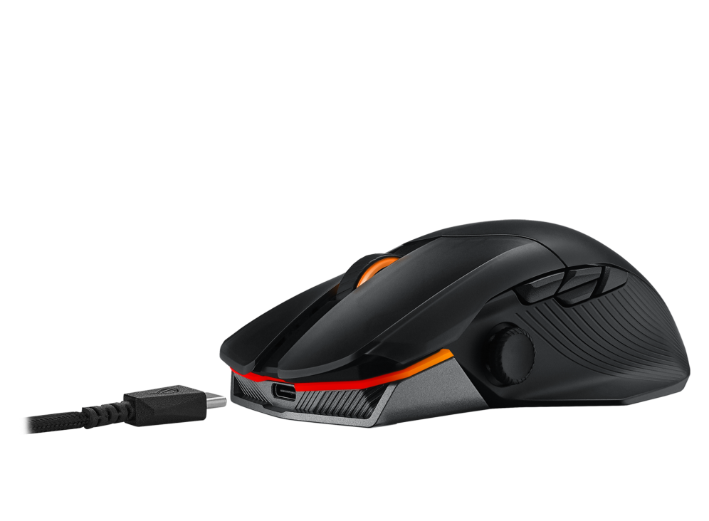 ASUS MOUSE P708 ROG CHAKRAM X ORIGIN AIMPOINT OPTICAL SENSOR / USB2.0,BT 5.2 WIRELESS / 36000 DPI / 650 IPS / 150 HRS / BLACK / 3YR /