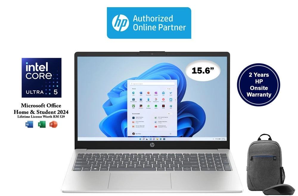 HP 15-FD1232TU 15.6" FHD Laptop White (CU5-125H, 16GB, 512GB SSD, Intel, W11, HS+M365)