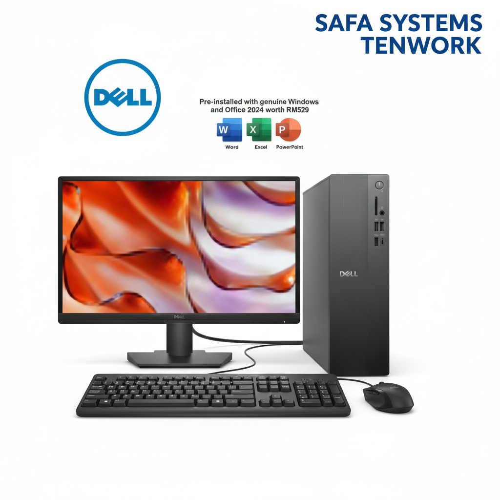 Dell Slim Desktop PC set with 24" Monitor - SE2425HM, ECS1250-i514400-8GB-512GB-W11 Slim Desktop PC set with 24" Monitor (i5-14400, 8GB / 16GB, 512GB SSD, Intel, W11PRO, HS+M365)