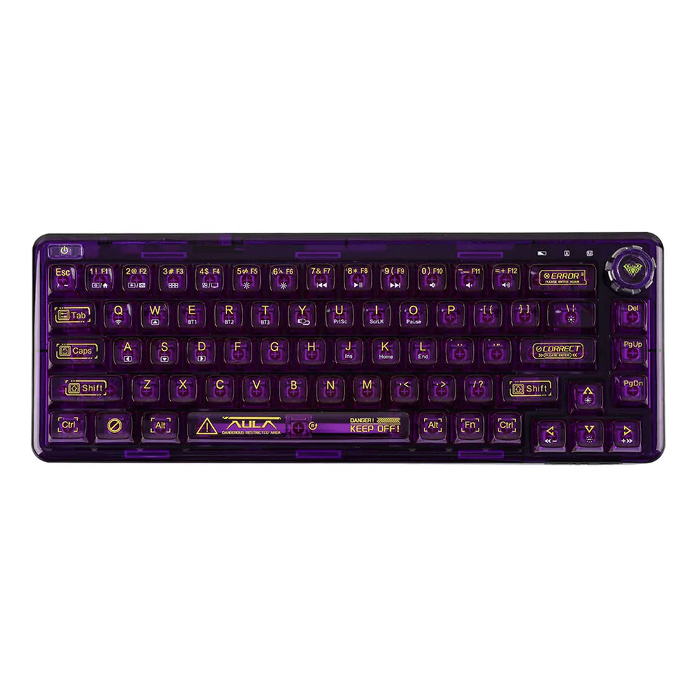 AULA F68 Transparent Mechanical Keyboard, 1 Year Warranty [Blue / Purple / White Green / White / Black]